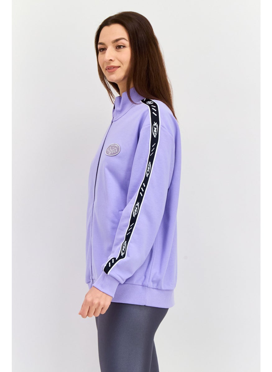Women Sportswear Fit Long Sleeves Outdoor Sweatshirt, Lavender