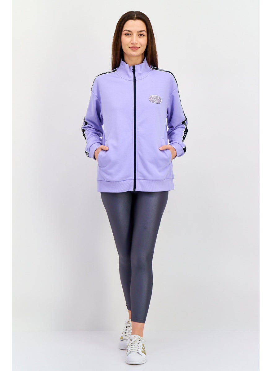 Women Sportswear Fit Long Sleeves Outdoor Sweatshirt, Lavender