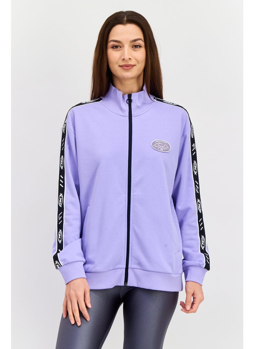 Women Sportswear Fit Long Sleeves Outdoor Sweatshirt, Lavender