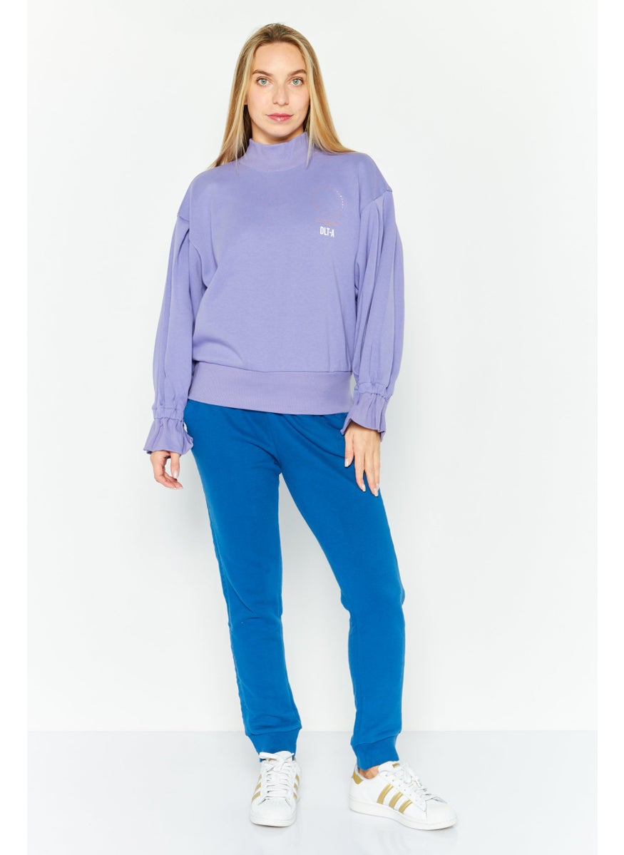 Women Sportswear Fit Long Sleeve Outdoor Sweatshirt, Purple