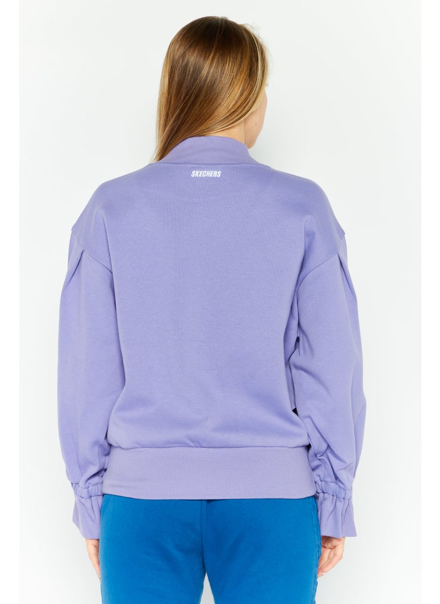 Women Sportswear Fit Long Sleeve Outdoor Sweatshirt, Purple