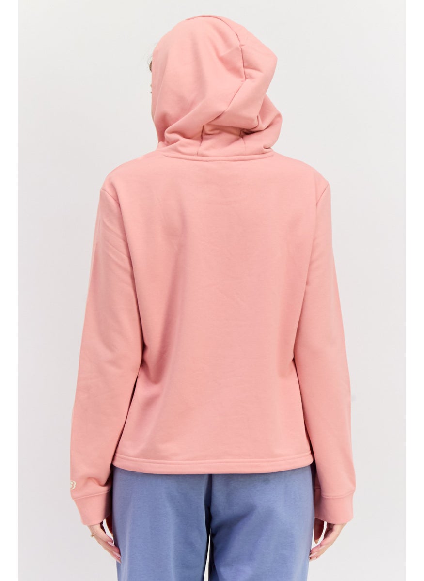 Women Sportwear Fit Graphic Long Sleeves Outdoor Hoodie, Pink