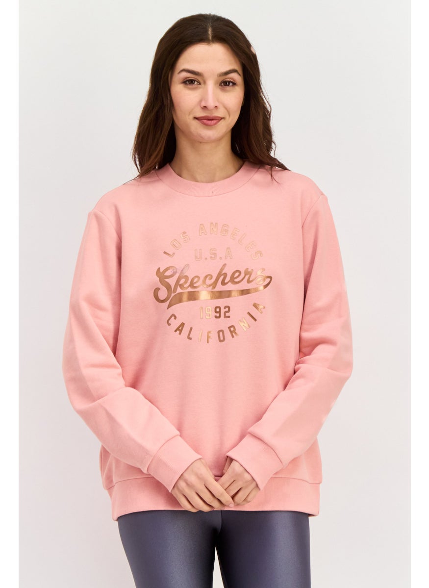 Women Sportwear Fit Long Sleeve Outdoor Sweatshirt, Pink