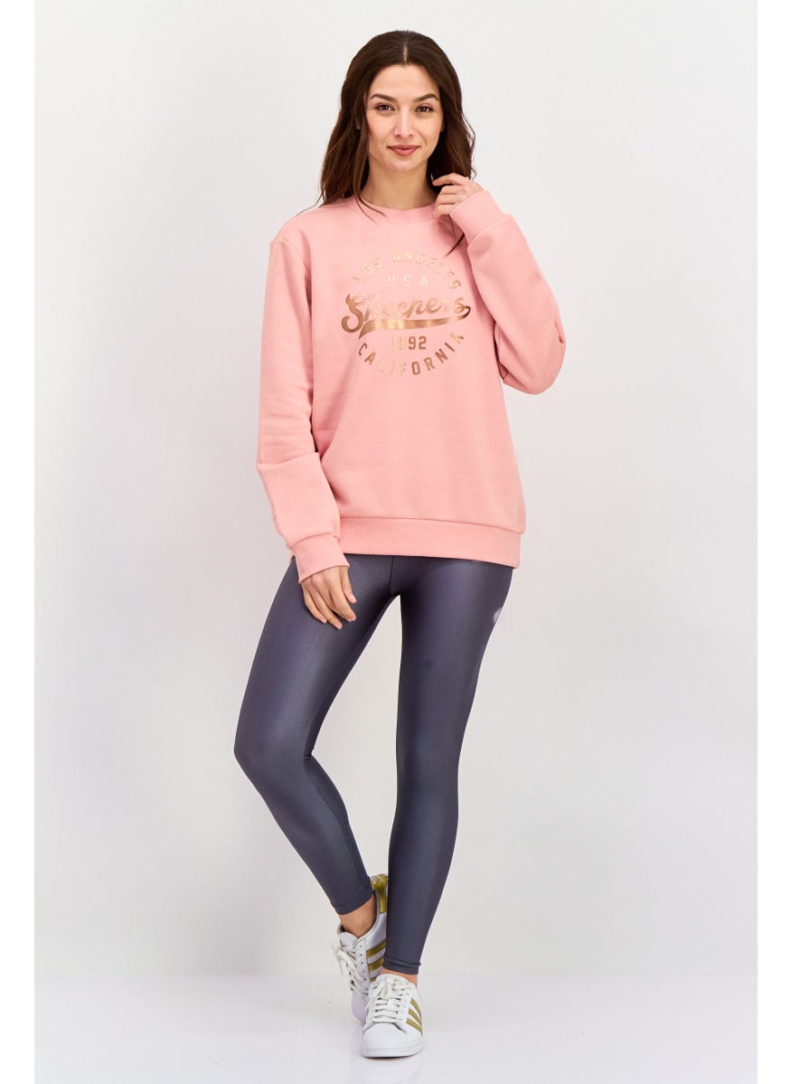 Women Sportwear Fit Long Sleeve Outdoor Sweatshirt, Pink