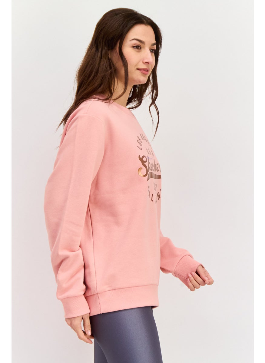 Women Sportwear Fit Long Sleeve Outdoor Sweatshirt, Pink