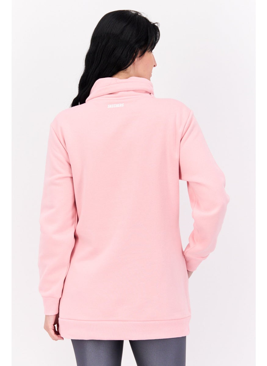 Women Sportswear Fit Long Sleeve Outdoor Sweatshirt, Pink