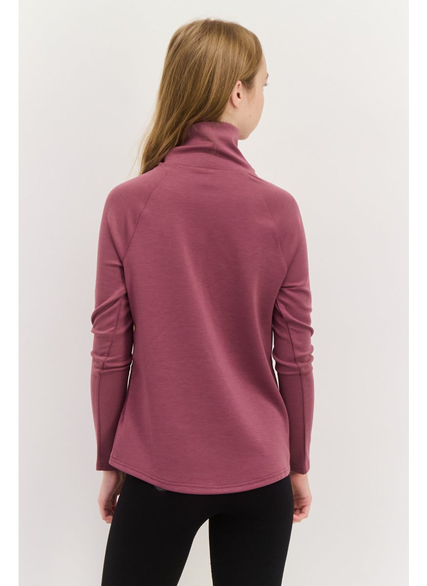 Women Sportswear Fit  Long Sleeve Outdoor Sweatshirts, Purple