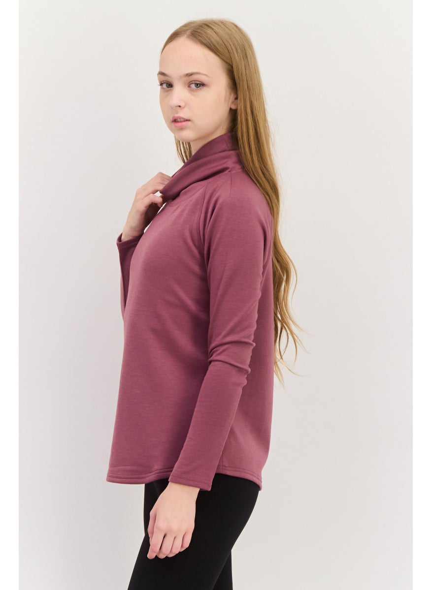Women Sportswear Fit  Long Sleeve Outdoor Sweatshirts, Purple