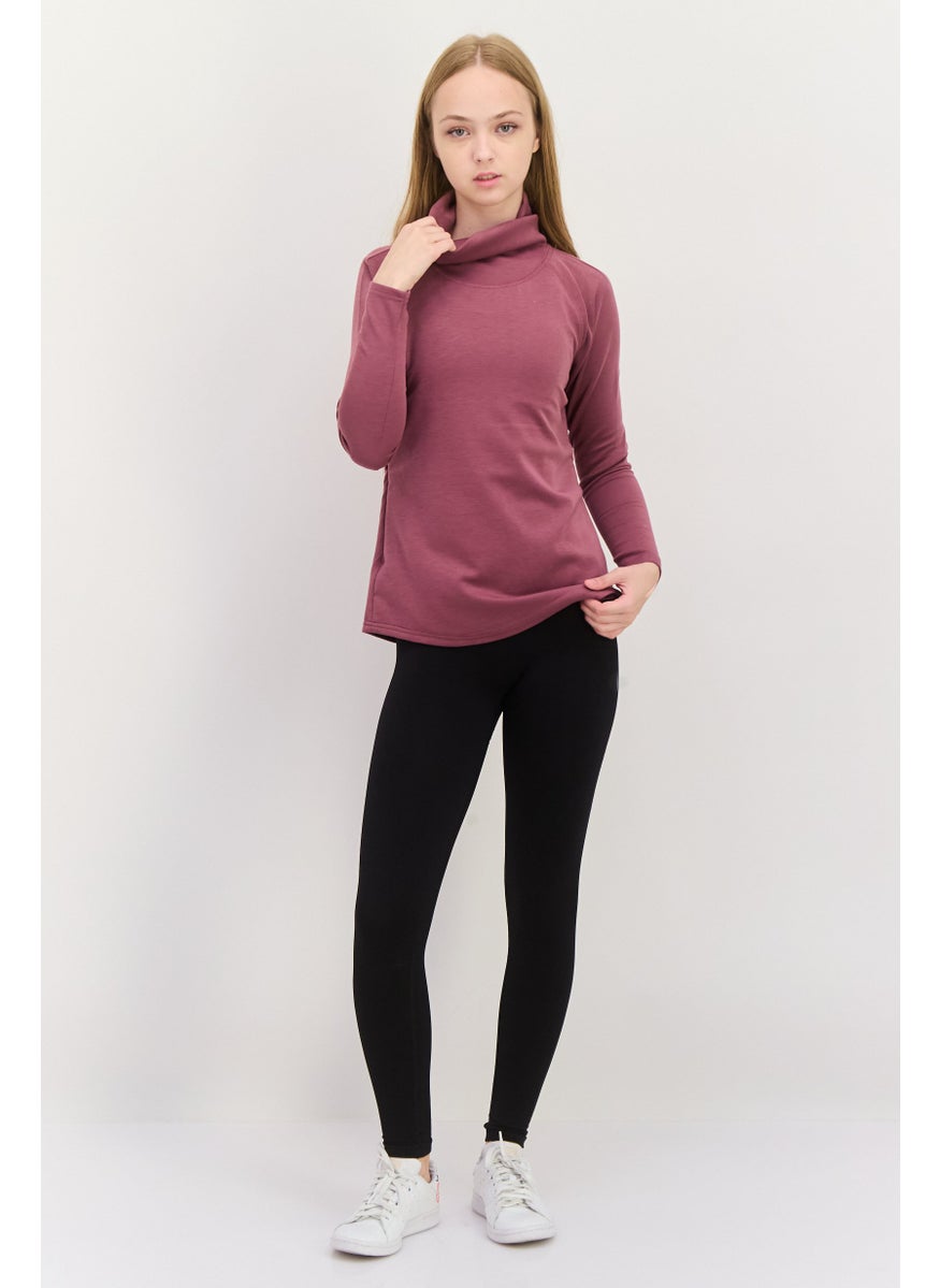 Women Sportswear Fit  Long Sleeve Outdoor Sweatshirts, Purple