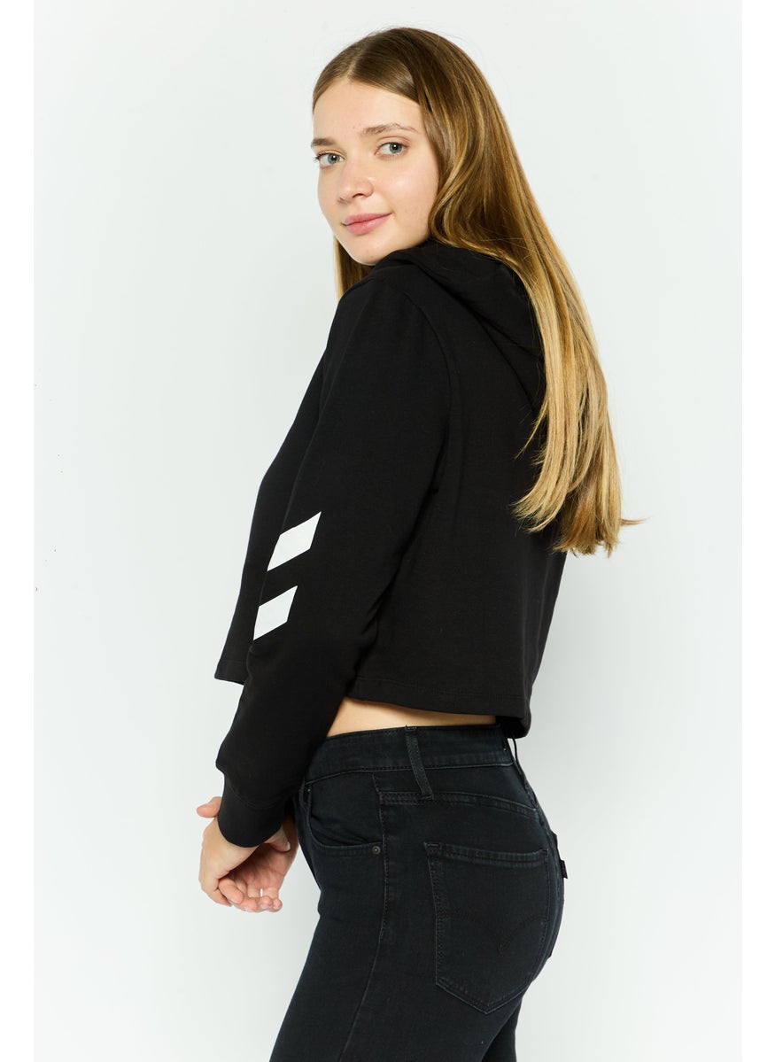 Women Sportswear Fit Long Sleeve Training Hoodies, Black