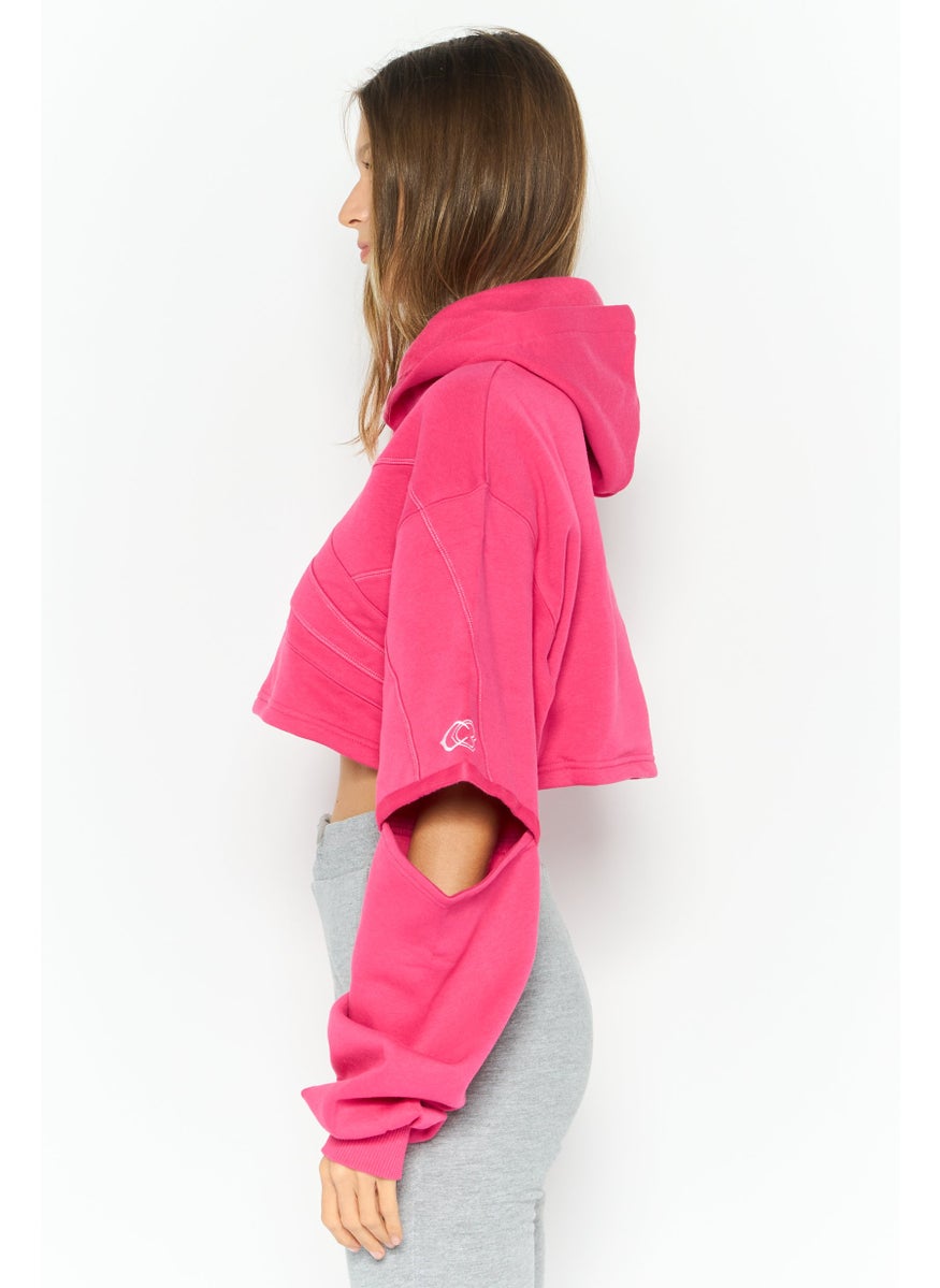 Women Sportswear Fit Long Sleeves Outdoor Sweatshirt, Pink