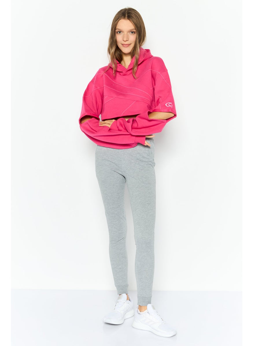 Women Sportswear Fit Long Sleeves Outdoor Sweatshirt, Pink