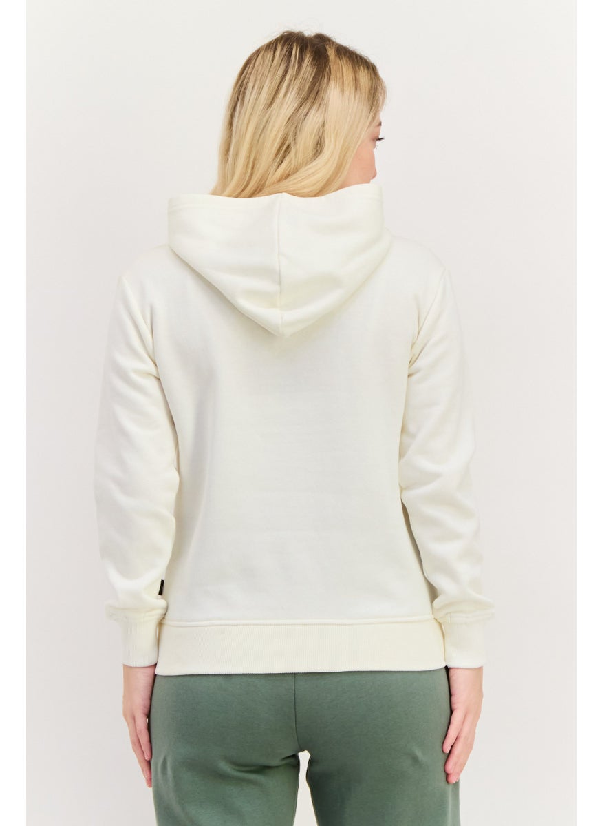 Women Sportswear Fit Long Sleeves Outdoor Hoodie, Off White