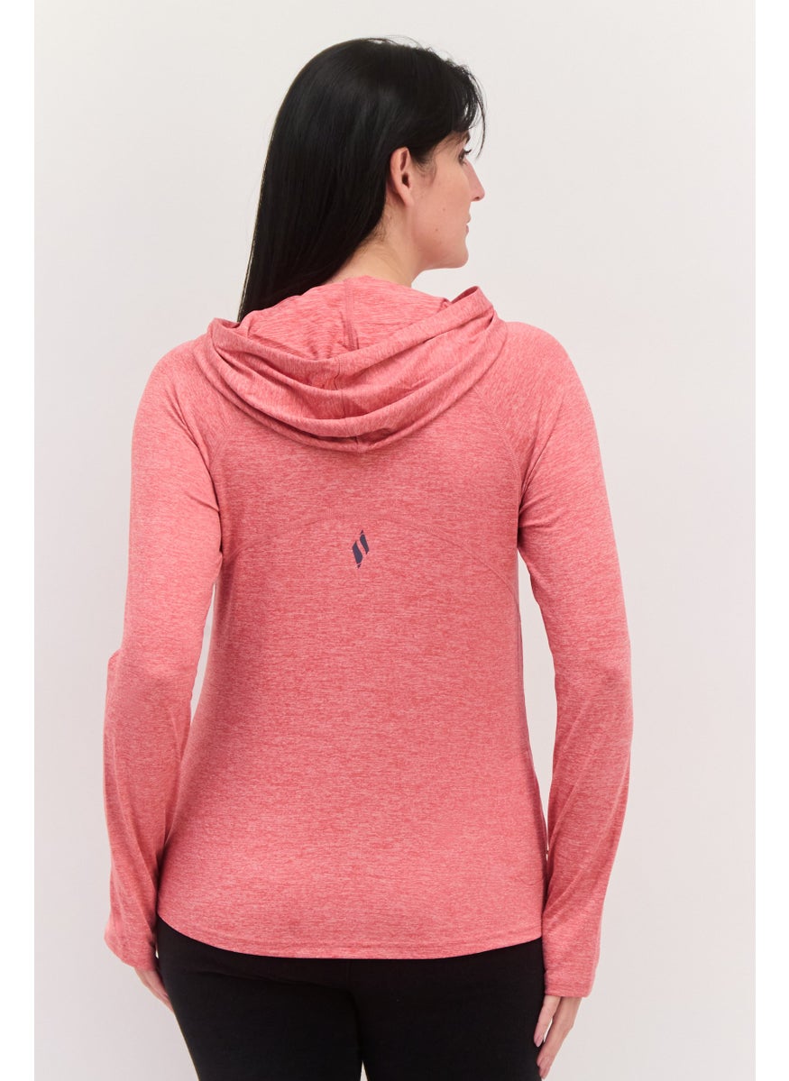 Women Sportswear Fit Long Sleeves Training Sweatshirt, Heather Red