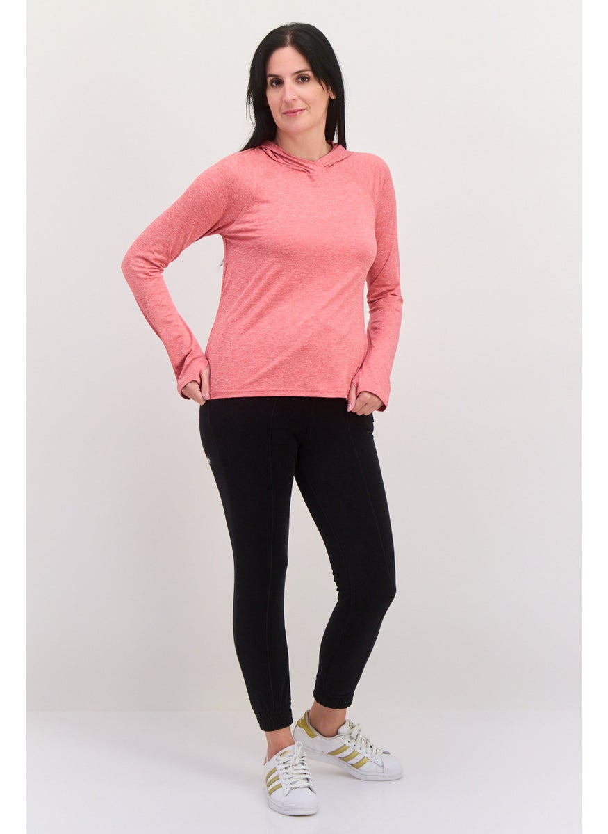 Women Sportswear Fit Long Sleeves Training Sweatshirt, Heather Red