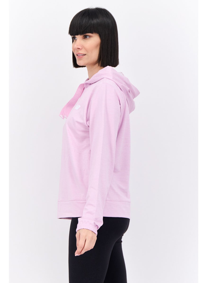 Women Sportswear Fit Long Sleeves Running Sweatshirt, Pink