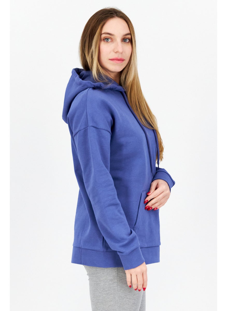 Women Hooded Long Sleeve Brand Logo Sweatshirt, Light Purple
