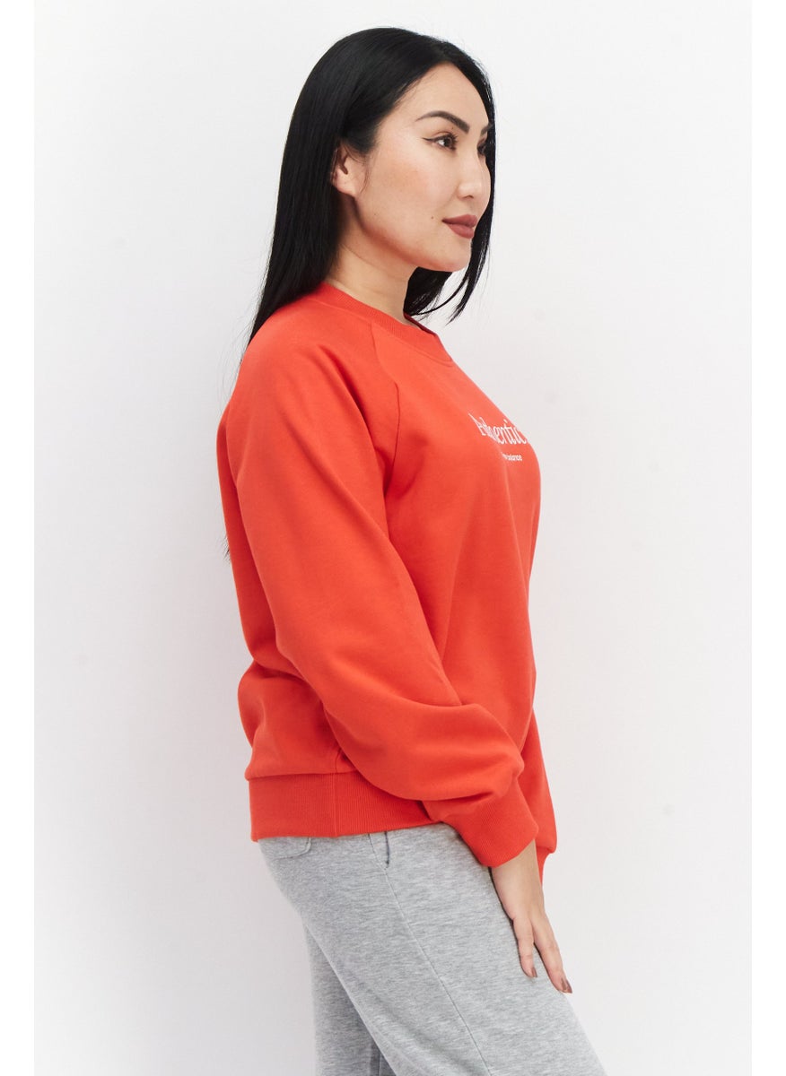 Women Sportswear Fit Outdoor Sweatshirt, Red