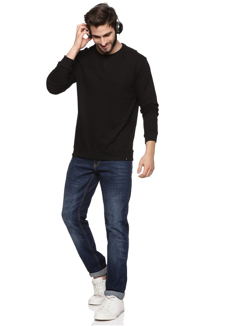 Premium Cotton Full Sleeves Sweatshirt Black