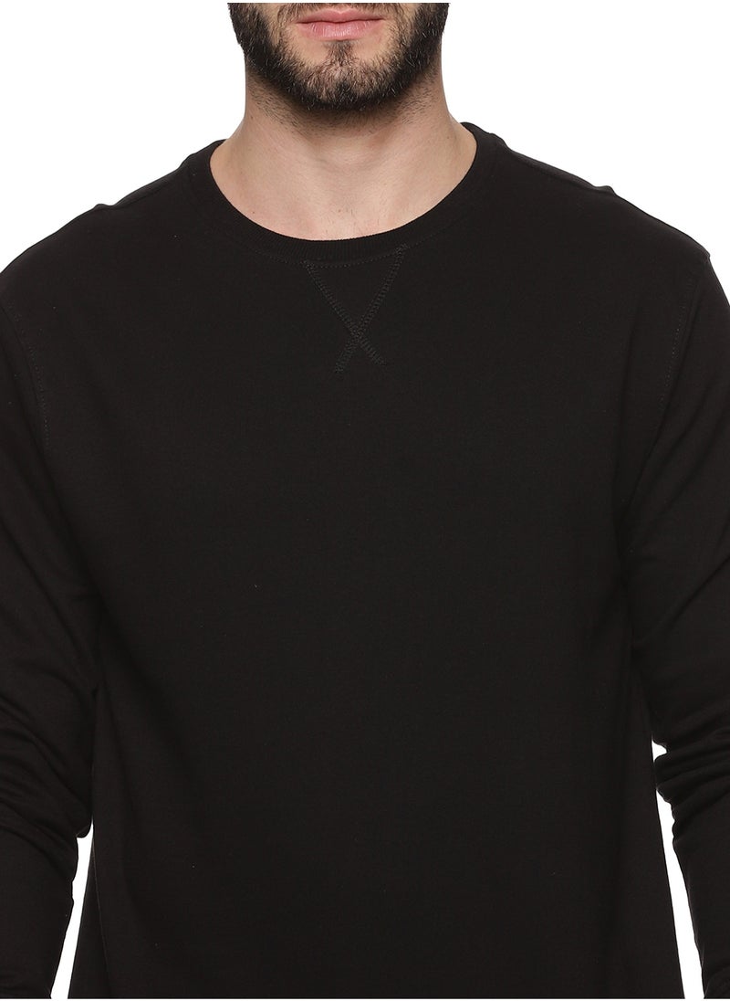 Premium Cotton Full Sleeves Sweatshirt Black