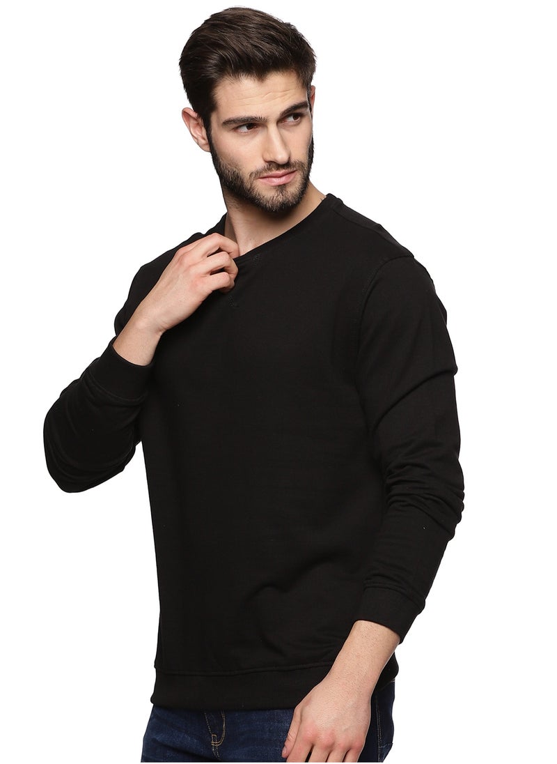 Premium Cotton Full Sleeves Sweatshirt Black