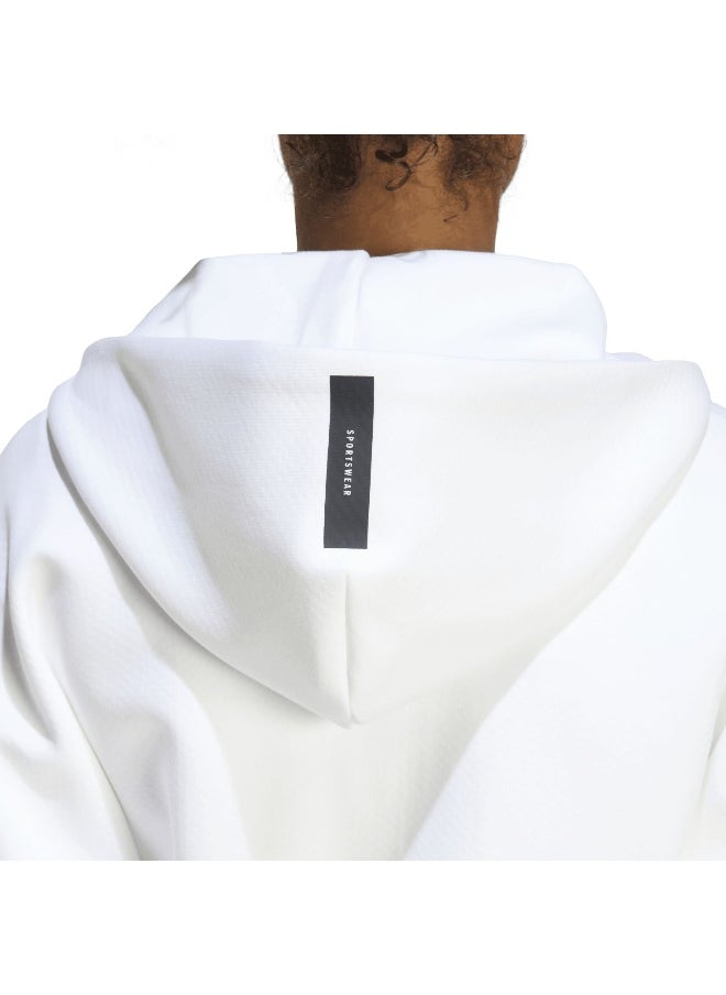 Adidas W Z.N.E. Fz White Hooded Track Top Track Tops For Women