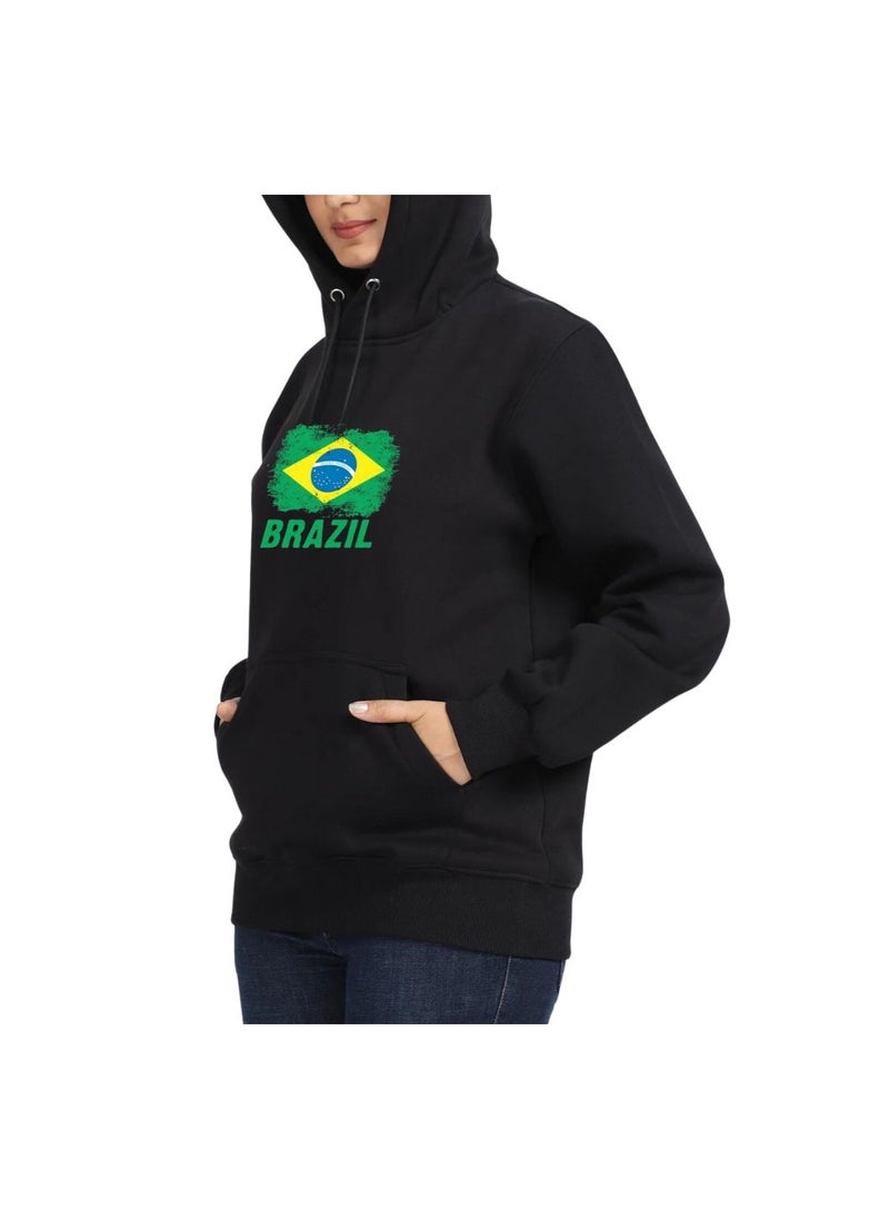 Brazil Women's Hoodie–100% Cotton Fabric|Casual Wear For Travel,Sports&Daily Outfits|Long Sleeve Pullover|Brazil Printed Hoodies