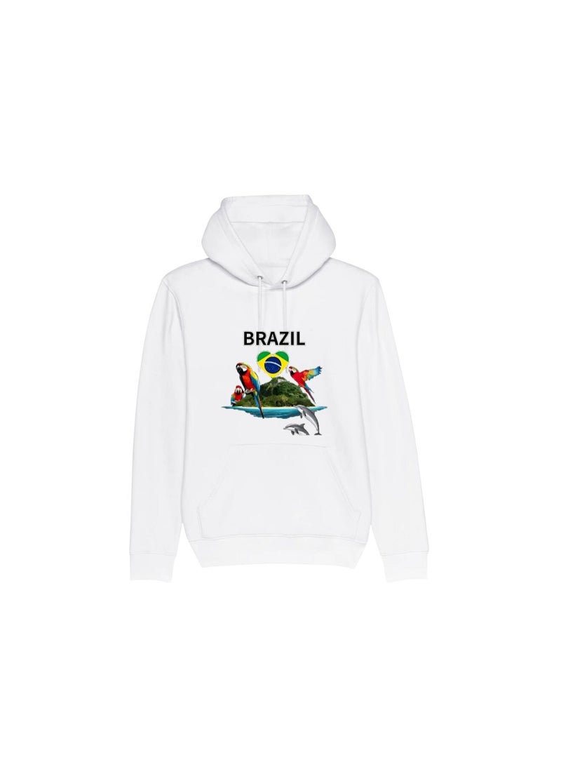 Brazil Women's Hoodie–100% Cotton Fabric|Casual Wear For Travel,Sports&Daily Outfits|Long Sleeve Pullover|Brazil Printed Hoodies