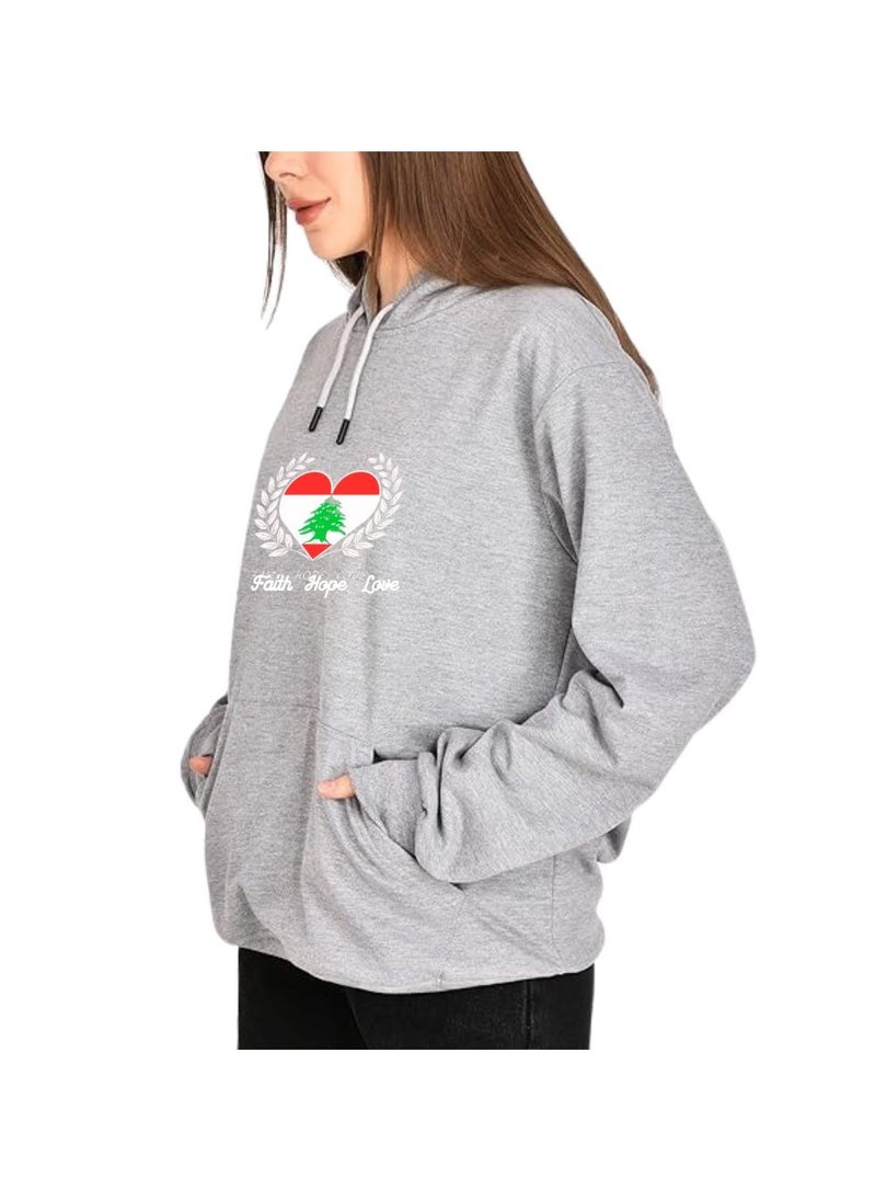 Lebanon Women's Hoodie-100% Cotton Fabric,Long Sleeve|Casual Wear For Travel,Sports&Daily Outfits|Lebanon Printed Hoodies
