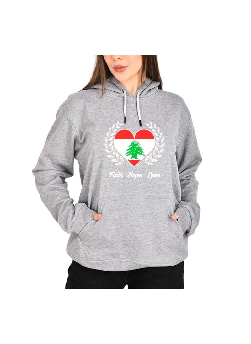 Lebanon Women's Hoodie-100% Cotton Fabric,Long Sleeve|Casual Wear For Travel,Sports&Daily Outfits|Lebanon Printed Hoodies