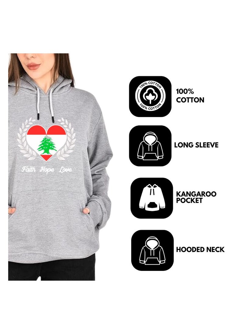 Lebanon Women's Hoodie-100% Cotton Fabric,Long Sleeve|Casual Wear For Travel,Sports&Daily Outfits|Lebanon Printed Hoodies