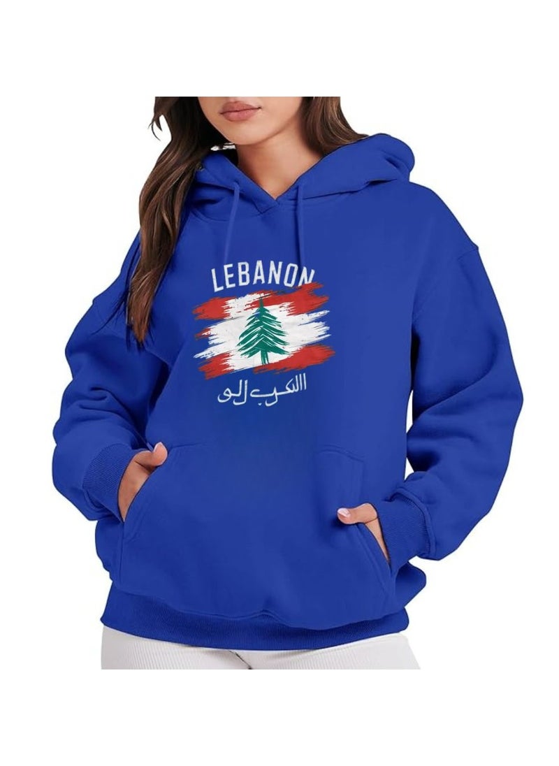Lebanon Women's Hoodie-100% Cotton Fabric,Long Sleeve|Casual Wear For Travel,Sports&Daily Outfits|Lebanon Printed Hoodies