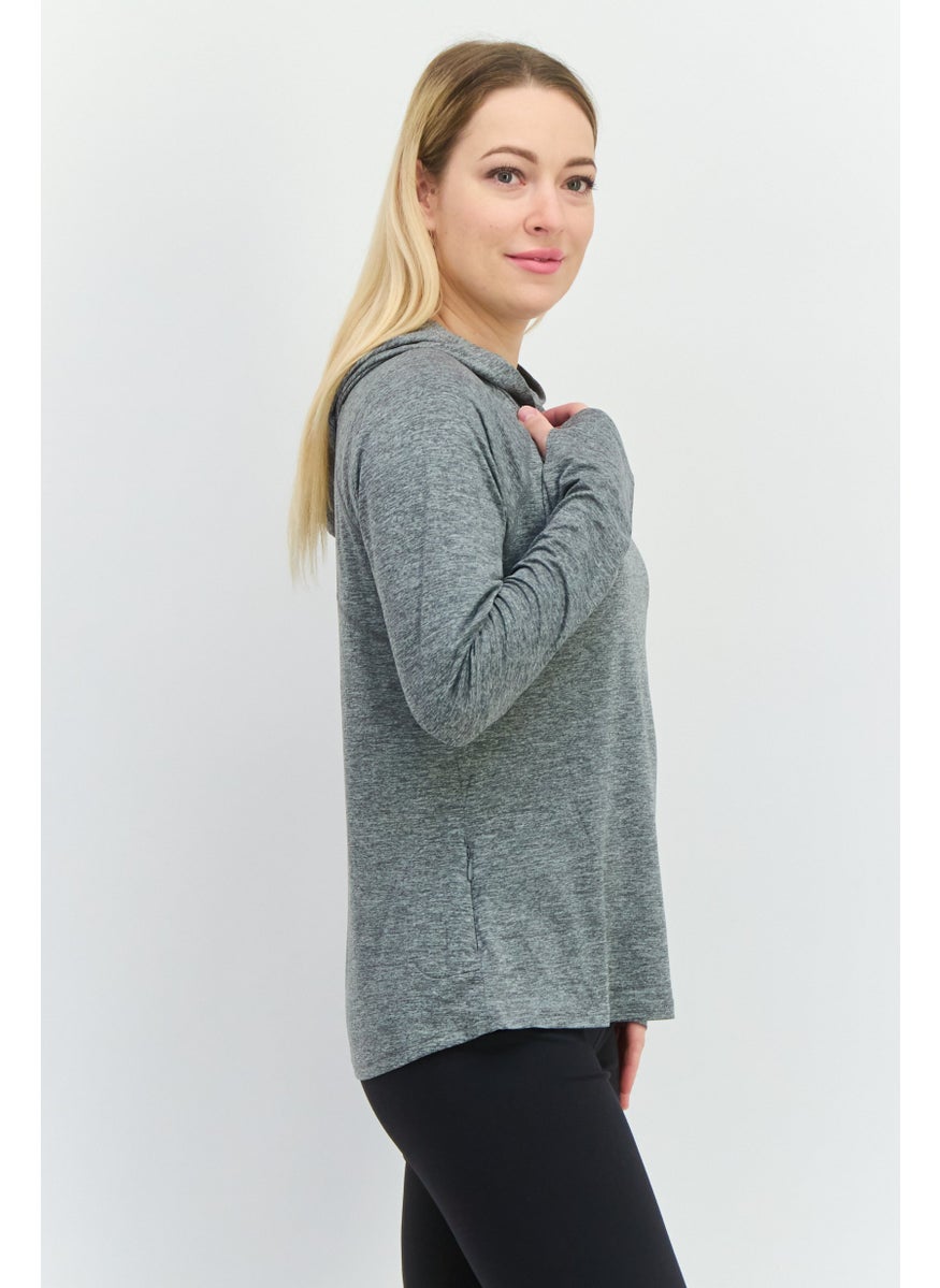 Women Sportswear Fit Long Sleeves Training Sweatshirt, Heather Grey