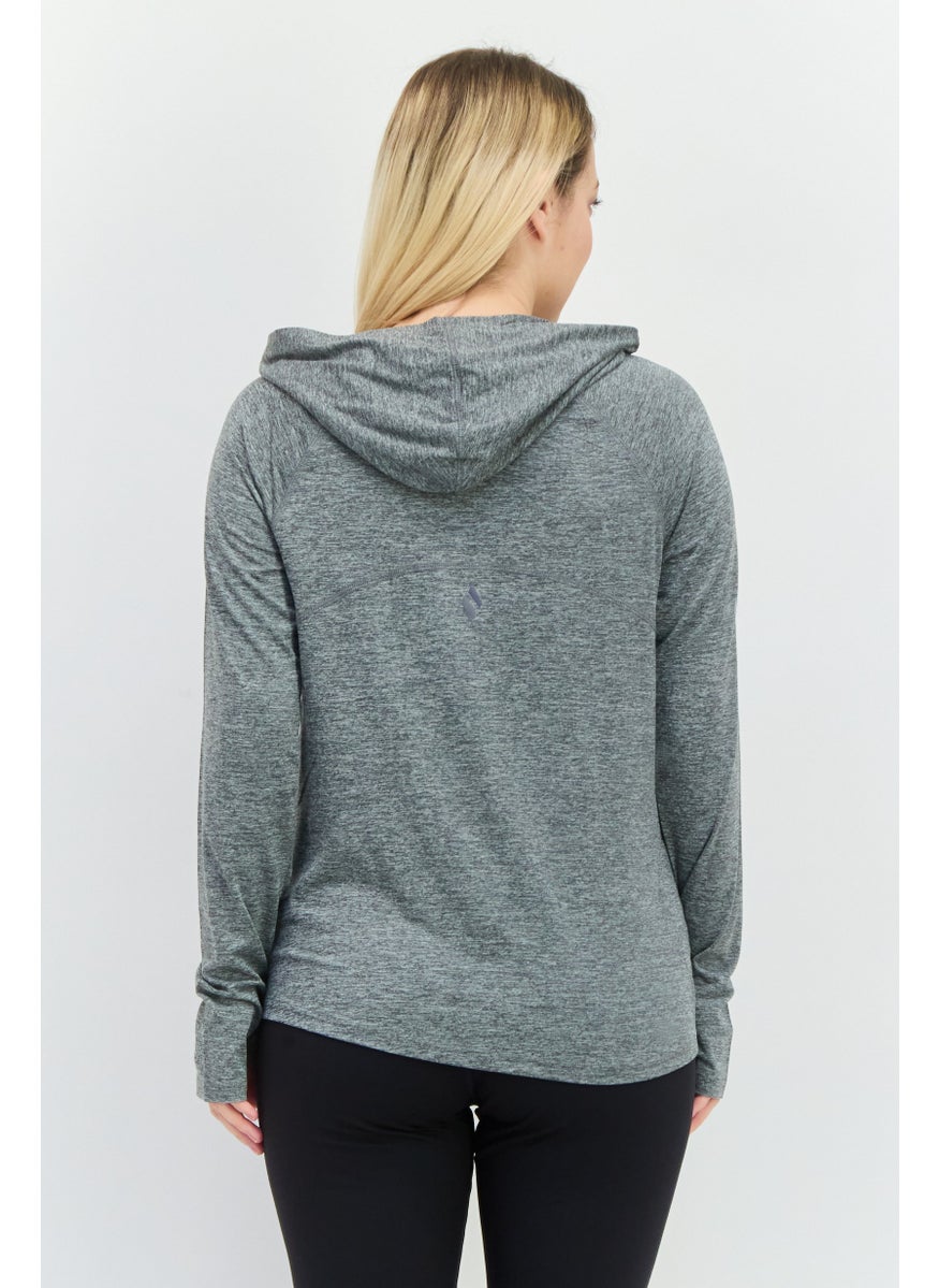 Women Sportswear Fit Long Sleeves Training Sweatshirt, Heather Grey
