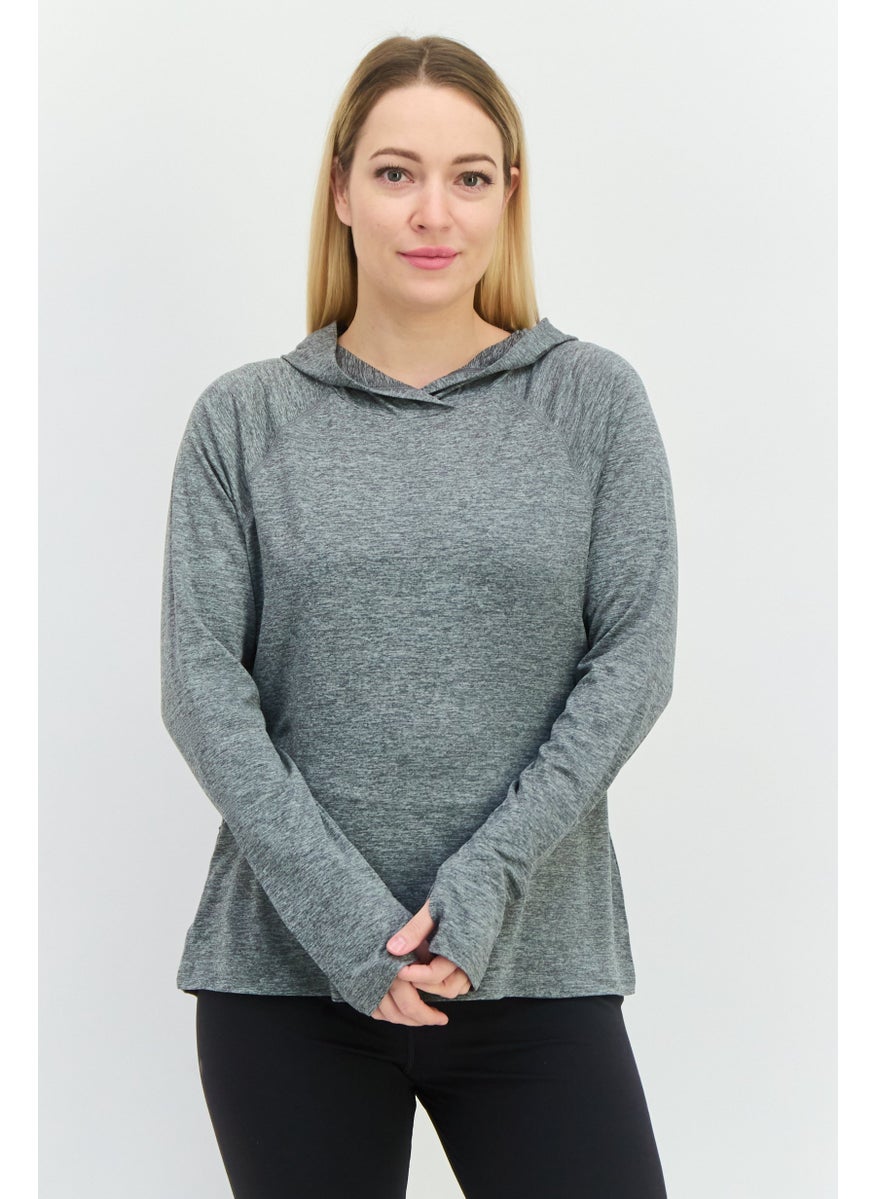 Women Sportswear Fit Long Sleeves Training Sweatshirt, Heather Grey