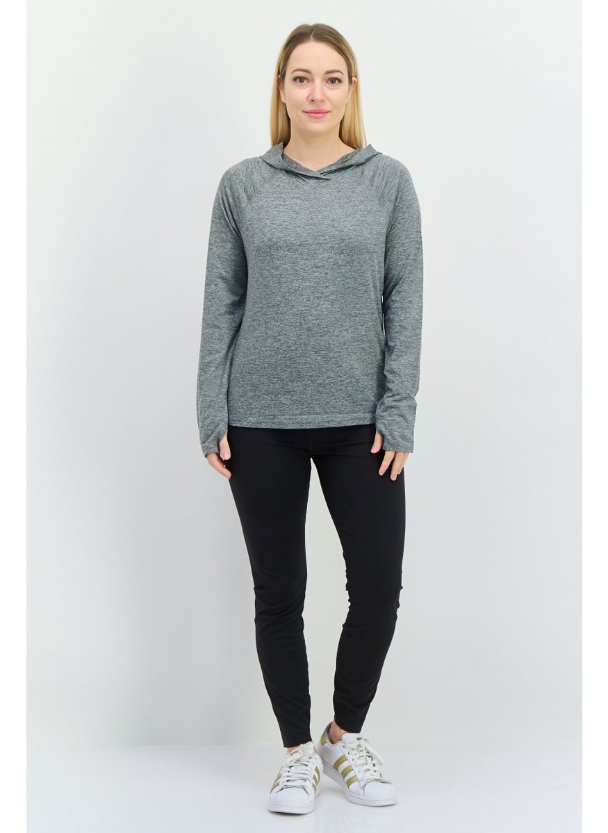 Women Sportswear Fit Long Sleeves Training Sweatshirt, Heather Grey