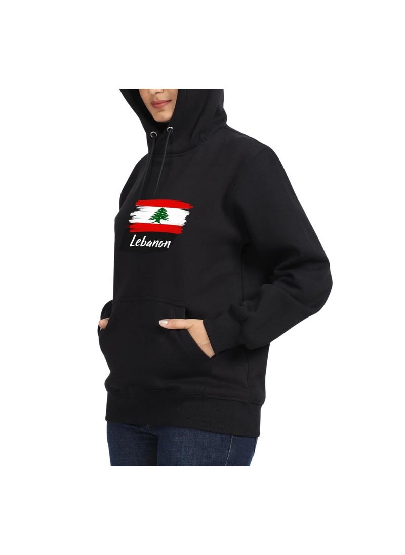 Lebanon Women's Hoodie-100% Cotton Fabric,Long Sleeve|Casual Wear For Travel,Sports&Daily Outfits|Lebanon Printed Hoodies