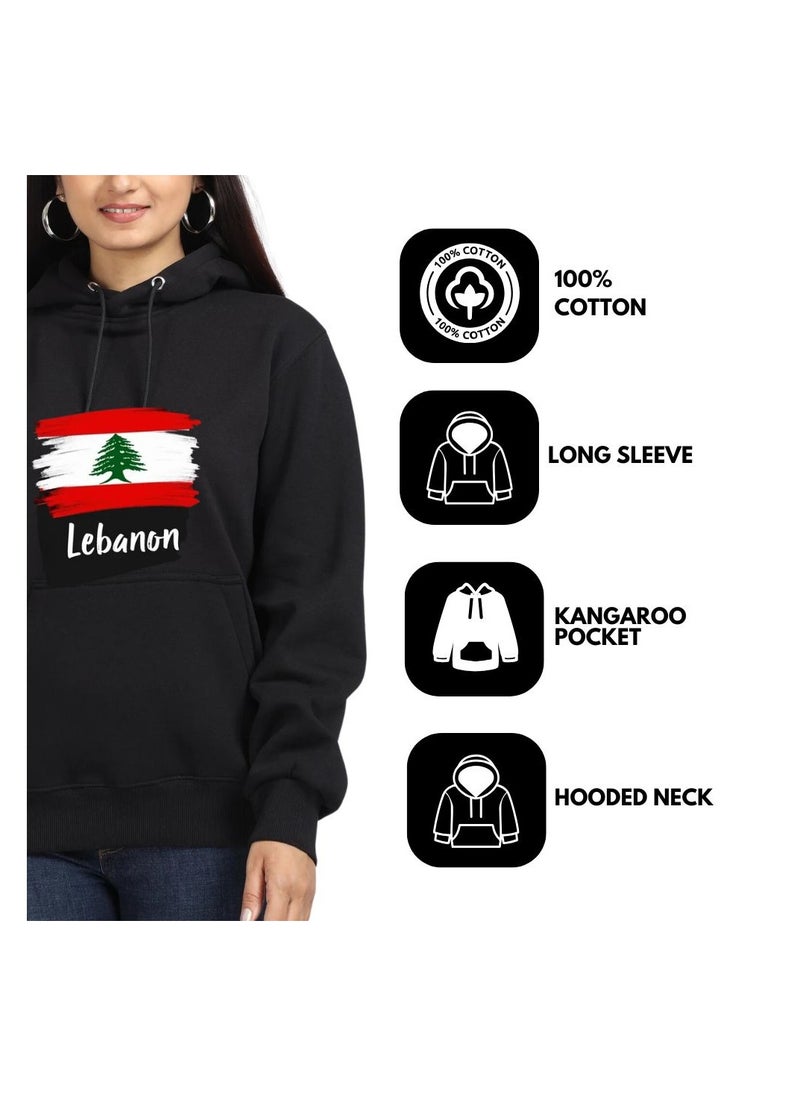 Lebanon Women's Hoodie-100% Cotton Fabric,Long Sleeve|Casual Wear For Travel,Sports&Daily Outfits|Lebanon Printed Hoodies