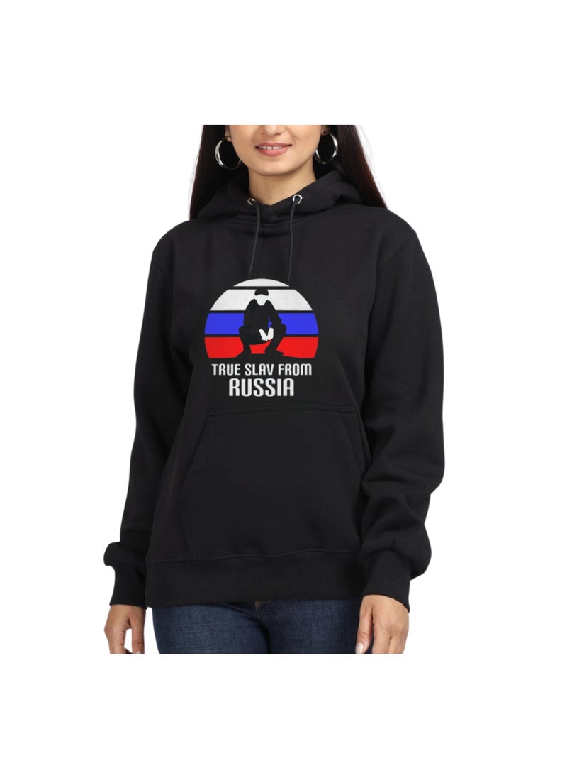Russia Women's Hoodie-100% Cotton Fabric,Long Sleeve|Casual Wear For Travel,Sports&Daily Outfits|Russia Printed Hoodies