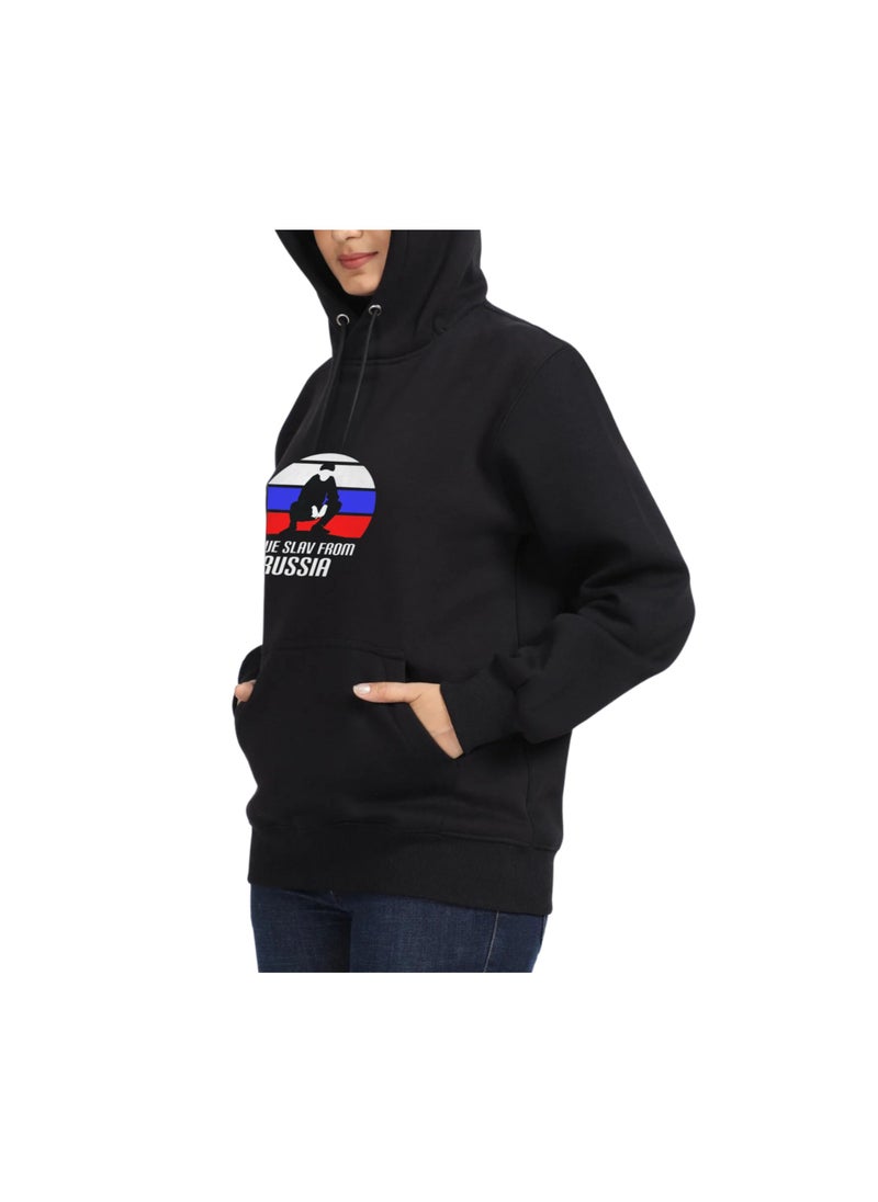 Russia Women's Hoodie-100% Cotton Fabric,Long Sleeve|Casual Wear For Travel,Sports&Daily Outfits|Russia Printed Hoodies