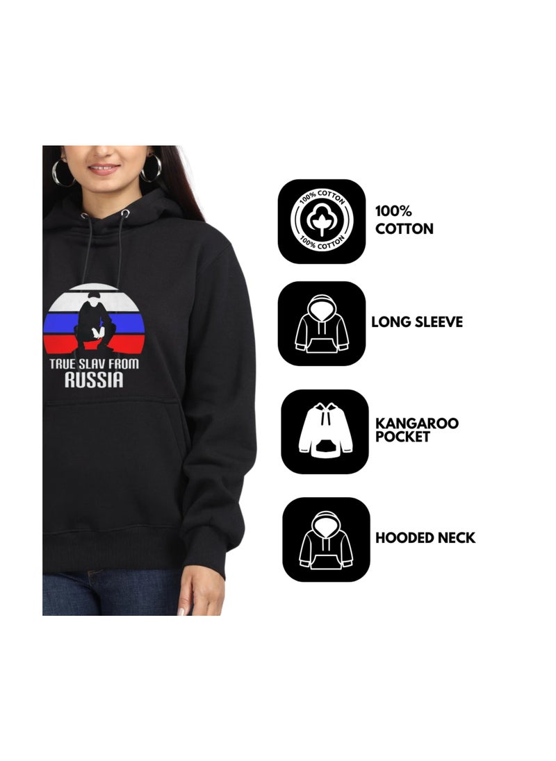 Russia Women's Hoodie-100% Cotton Fabric,Long Sleeve|Casual Wear For Travel,Sports&Daily Outfits|Russia Printed Hoodies