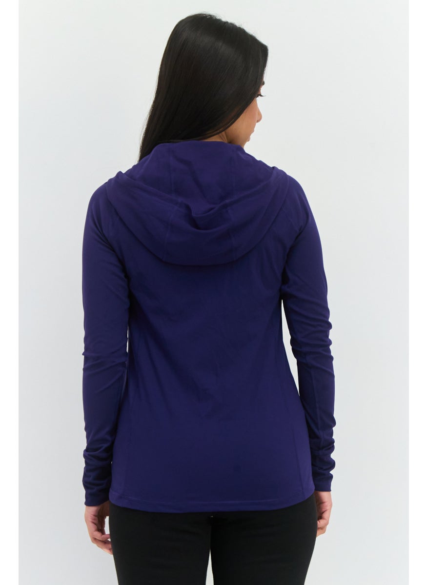 Women Sportswear Fit Full Zip Running Sweatshirts, Purple