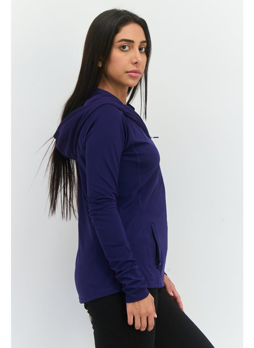 Women Sportswear Fit Full Zip Running Sweatshirts, Purple