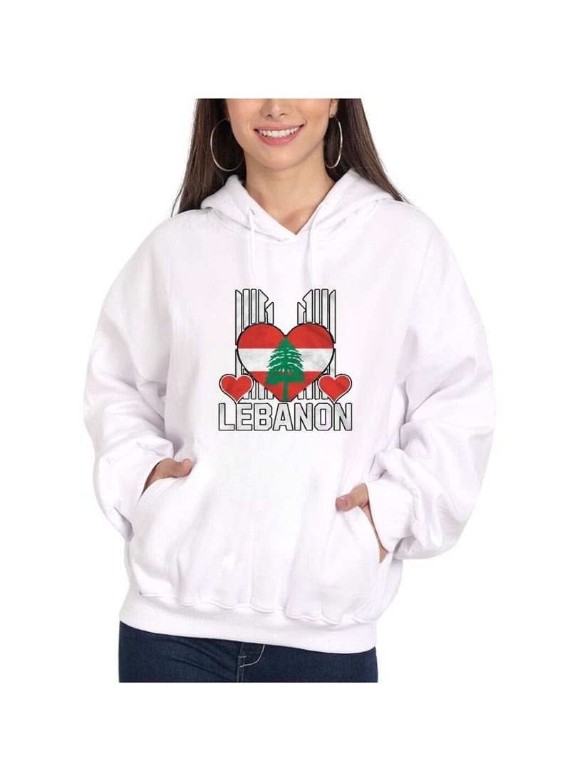 Lebanon Women's Hoodie-100% Cotton Fabric,Long Sleeve|Casual Wear For Travel,Sports&Daily Outfits|Lebanon Printed Hoodies