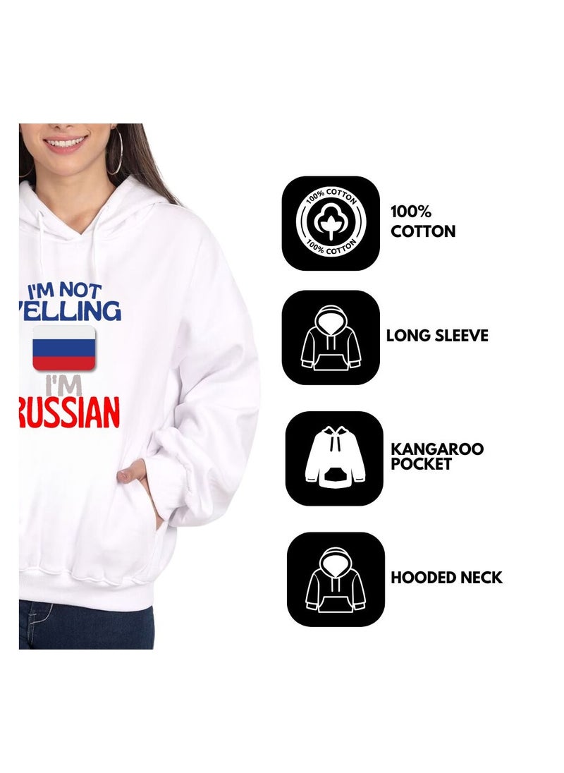 Russia Women's Hoodie-100% Cotton Fabric,Long Sleeve|Casual Wear For Travel,Sports&Daily Outfits|Russia Printed Hoodies