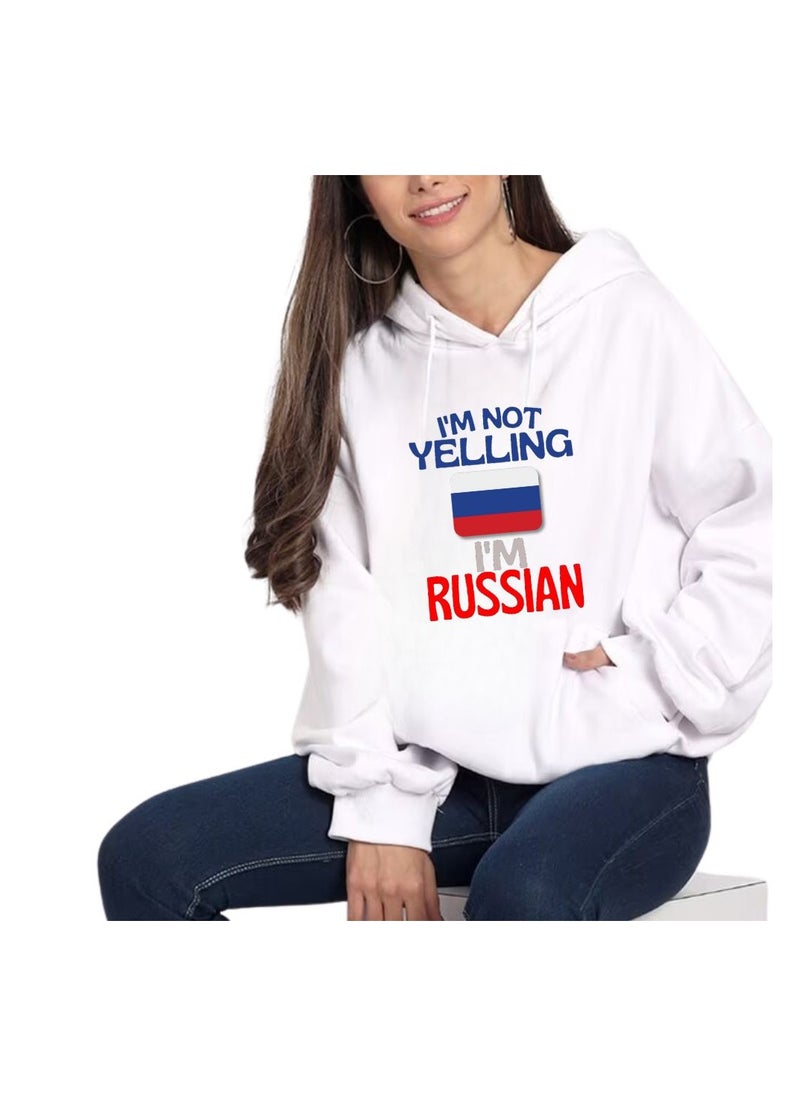 Russia Women's Hoodie-100% Cotton Fabric,Long Sleeve|Casual Wear For Travel,Sports&Daily Outfits|Russia Printed Hoodies