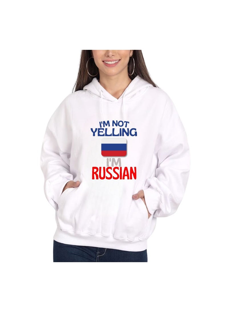 Russia Women's Hoodie-100% Cotton Fabric,Long Sleeve|Casual Wear For Travel,Sports&Daily Outfits|Russia Printed Hoodies