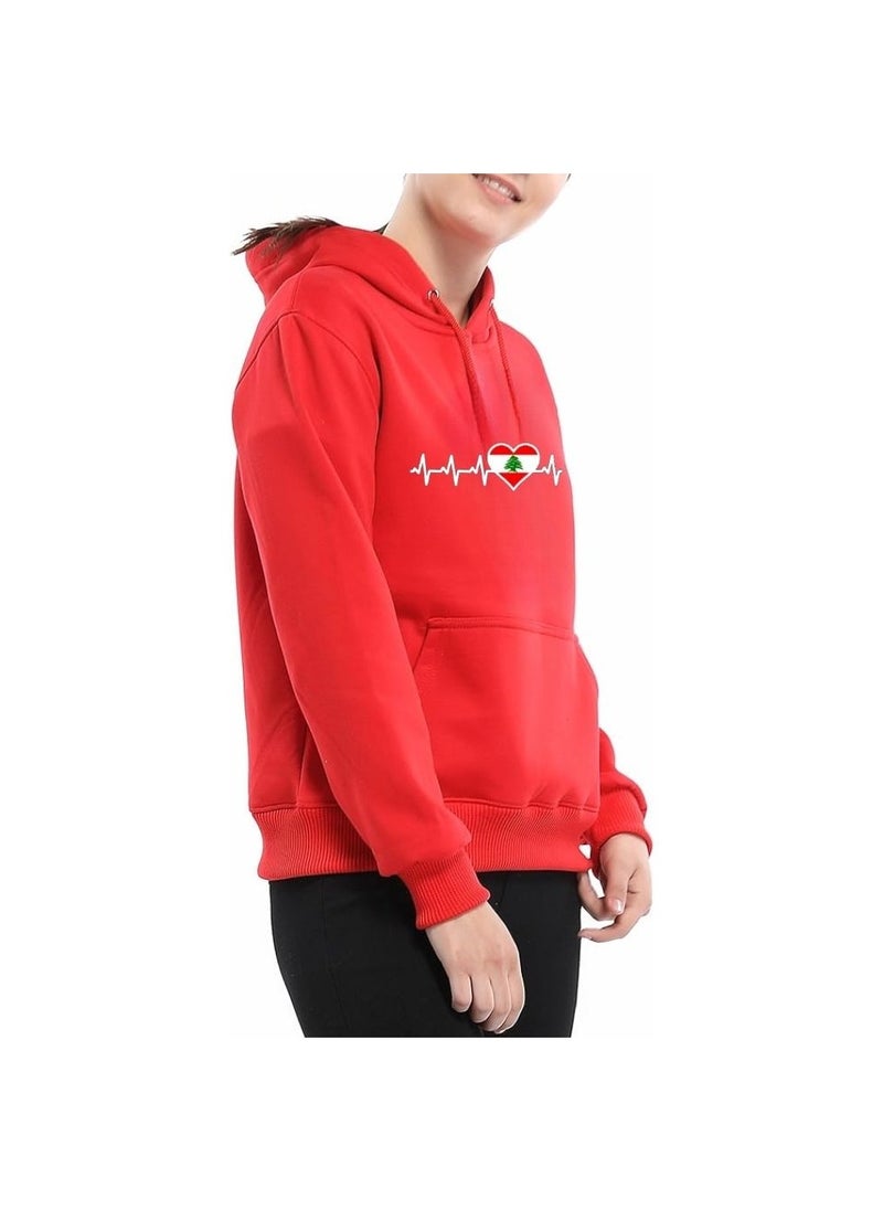 Lebanon Women's Hoodie-100% Cotton Fabric,Long Sleeve|Casual Wear For Travel,Sports&Daily Outfits|Lebanon Printed Hoodies