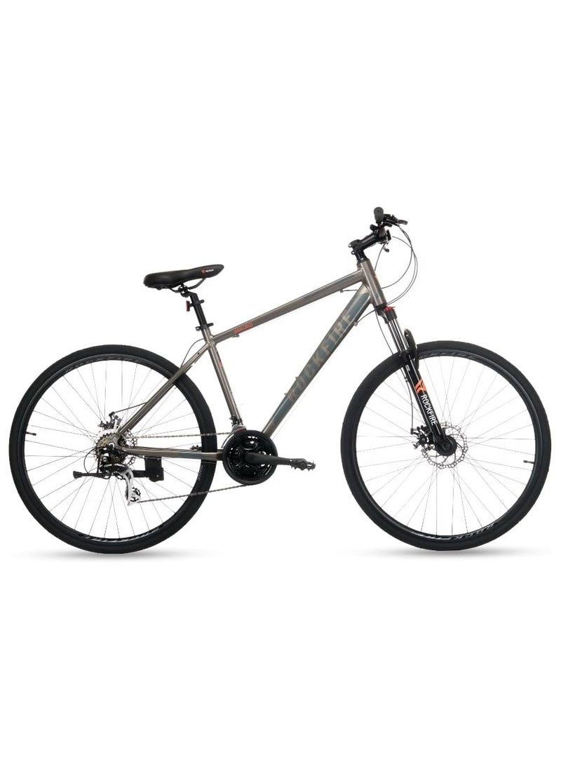 Urban Cross Performance Hybrid Bicycle | 18-Inch Frame | Lightweight AL Tech 6061 Alloy Frame, Shimano 21-Speed Drivetrain, Logan Mechanical Disc Brakes, and 700x35c Hybrid Tires | For Adults