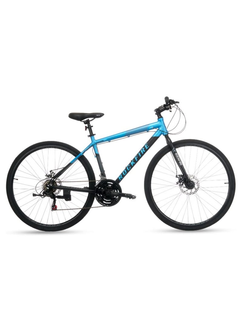 Hustle Sport Hybrid Bike | AL Tech 6061 | Alloy Frame, Shimano Tourney 3x7-Speed Drivetrain, Logan Mechanical Disc Brakes, | Optimal Grip | Lightweight | For Fitness & Long-Distance Rides